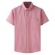thumbnail image 1 of Mens Manga Corta Botón Abajo Camisas Negocios Turndown Cuello Raya Camisa de Bolsillo, Blusa de Manga Corta, 1 of 1