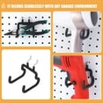 thumbnail image 4 of COMPUKAS 4pcs Tool Racks for Garage Walls with Pegboard Hooks Black Steel Space-saving Tools, 4 of 8