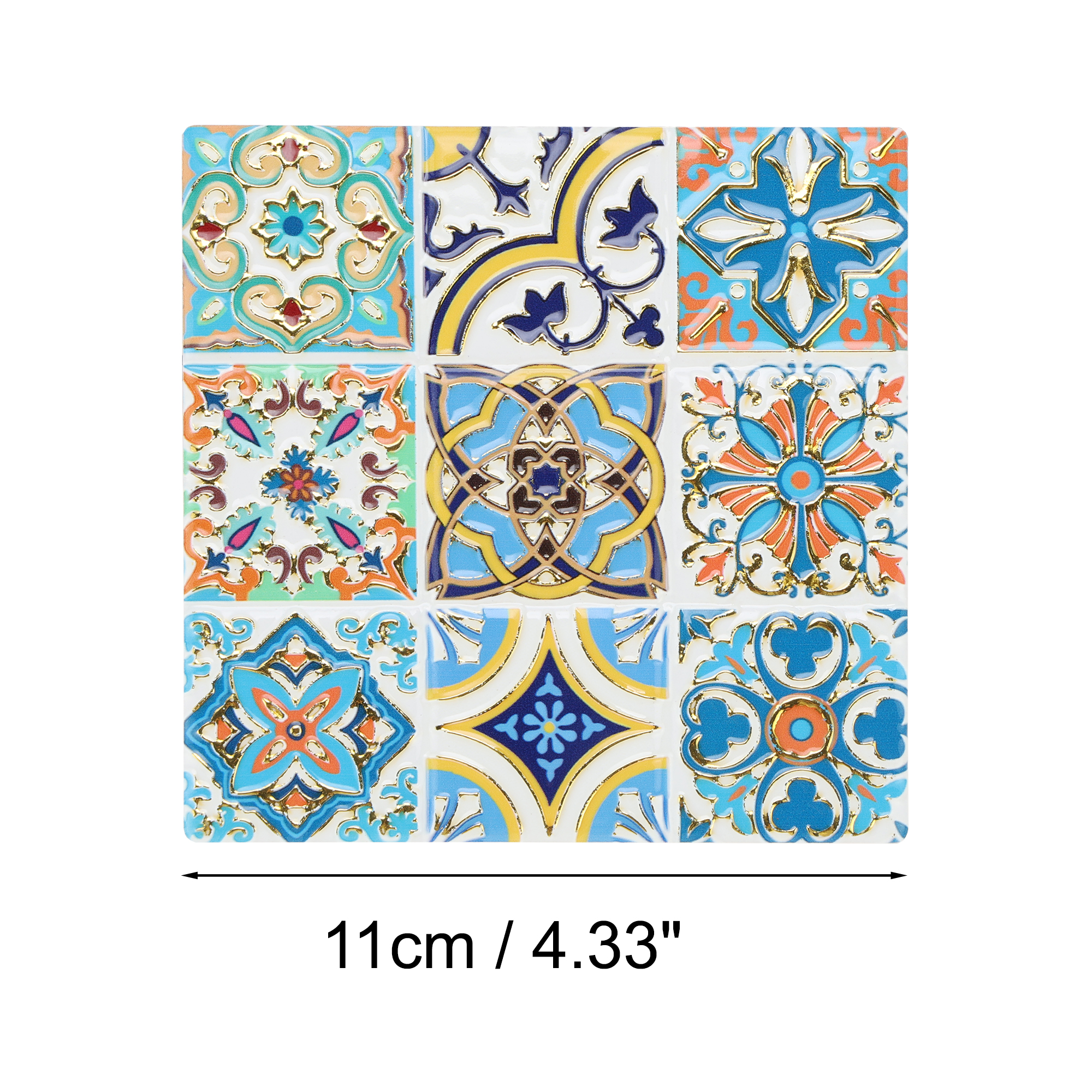 Unique Bargains Square Drink Coaster 1 Pc Ceramic Cork [Square Embossing Hot Stamping]