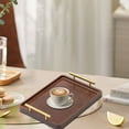 thumbnail image 2 of Elegant Solid Wood Serving Tray with Handle for Home Kitchen Dining Coffee Table and Party Entertaining, 2 of 5