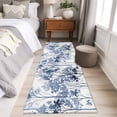 thumbnail image 4 of Watercolor Forest Blue 2'x6' Runner Rugs for Hallway Kitchen Bedside Non Slip Washable, Abstract Art Modern Trees Entryway Rug Runners with Rubber Backing, Long Carpet Runner for Laundry Room, 4 of 8