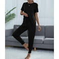 thumbnail image 6 of Aria Romance Women's Short Sleeve Lounge Set - Comfortable Top & Trousers Pajama Set S-2XL, 6 of 6