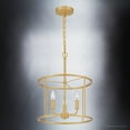 thumbnail image 5 of Luxury Modern Farmhouse Indoor Chandelier, 18.00''H x 14.00''W, with Transitional Style Elements, Modern Design, Olde Brass Finish and Open Steel Frame, UQL3793, 5 of 8