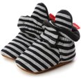 thumbnail image 4 of Baby Booties Newborn Boys Girls Fleece Boots Non Slip Grippers Stay On Slipper Socks Infant First Walker Winter Warm Crib Shoes, 4 of 7