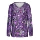 thumbnail image 4 of ICHUANYI Clearance Fashion Women's Round-Neck Long Sleeve Print Casual T-shirt Blouse(Purple, S) ICHUANYI WER2023081116789, 4 of 6
