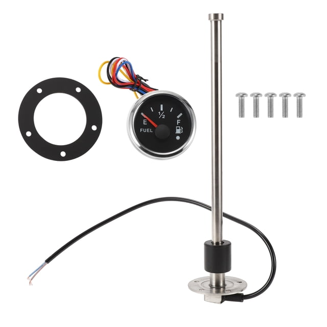 Kit de Unidad de Envío de Combustible y Medidor Unique Bargains Longitud 325mm Unidad de Envío de Combustible para Barcos Sensor de Combustible Marino Metal Negro Plateado 240-33 Ohm