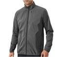 thumbnail image 2 of Rain Jackets for Men with Pockets Lightweight Zip Up Mock Neck Raincoats Mens Casual Solid Long Sleeve Breathable Windbreaker Running Outerwear Jacket, 2 of 5