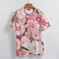 thumbnail image 3 of Floral Colorful Flower Women's Short Sleeve Tops Casual Blouses T Shirt, 3 of 6