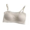 thumbnail image 4 of Nexjvus Bras for Women No Underwire Removable Strap Padded Wirefree Camisole Gathering Bra Fashion Lace Everyday Bra White Size M-XXL, 4 of 4