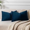 thumbnail image 1 of Chenchen Velvet Pillow Covers Set of 2 Decorative Throw Pillow Covers for Couch Sofa Bed Soft Lumbar Cushion Covers with Hidden Zipper for Living Room Home Decor,Navy,14x24 inch, 1 of 1