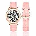 thumbnail image 2 of SUNENAT Cute Happy Panda Funny Animal Women's Rose Gold-plated Wrist Watches with Pink Leather Band, 2 of 5