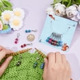 thumbnail image 2 of 12 Pcs Beaded Stitch Markers 6 Colors Beaded Crochet Markers Textured Round Ball Locking Stitch Marker Glass Stitch Needle Clip, 2 of 5