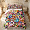 thumbnail image 2 of meiyoeat Vibrant Floral Bed Spread Queen For Men Women,Multicolor Pattern Queen Coverlet Set,Rainbow,3pcs,1 Quilt and 2 Pillowcases, 2 of 7