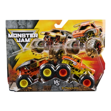 Monster Jam, Max-D Vs. El Toro Loco Die-Cast Monster Trucks, 1:64 Scale, Kids Toys for Boys Ages 3 and up
