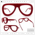 thumbnail image 2 of Retro Hipster Thick Plastic Racer Clear Lens Fashion Eyeglasses Red, 2 of 8
