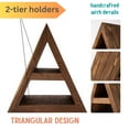thumbnail image 3 of 2-Tier Wooden Triangle Book Rest, Nightstand Book Holder For Book Lovers 7.1”W x 7.1”D x 8.0”H,Nut Brown, 3 of 5