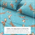 thumbnail image 2 of Great Bay Home Christmas Flannel Sheet Set - 100% Turkish Cotton - Double Brushed - Queen, Otters in Snow, 2 of 6