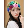 thumbnail image 2 of YooGuoGuo Crochet Beanie Hat for Women Men Y2k Floral Boho Knitted Beanie Cotton Flower Patterned Slouchy Skull Cap Lace Head Wrap, 2 of 8