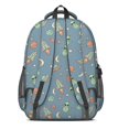 thumbnail image 3 of Alien and Rocket Pale Blue Pattern Cute School Backpack Bag with Padded Back and Adjustable Shoulder Straps 16.9 X 12.6 X 5.9 Inches, 3 of 5