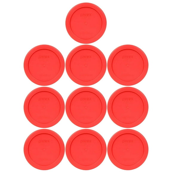 Pyrex Replacement Lid 7202-PC Red Round Cover (10-Pack) for Pyrex 7202 1-Cup Bowl (Sold Separately)