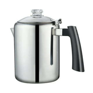 Eurolux Percolator Coffee Maker Pot - 12 Cups | Durable Stainless Steel Material | Brew Coffee on Fire, Grill or Stovetop | No Electricity, No Bad