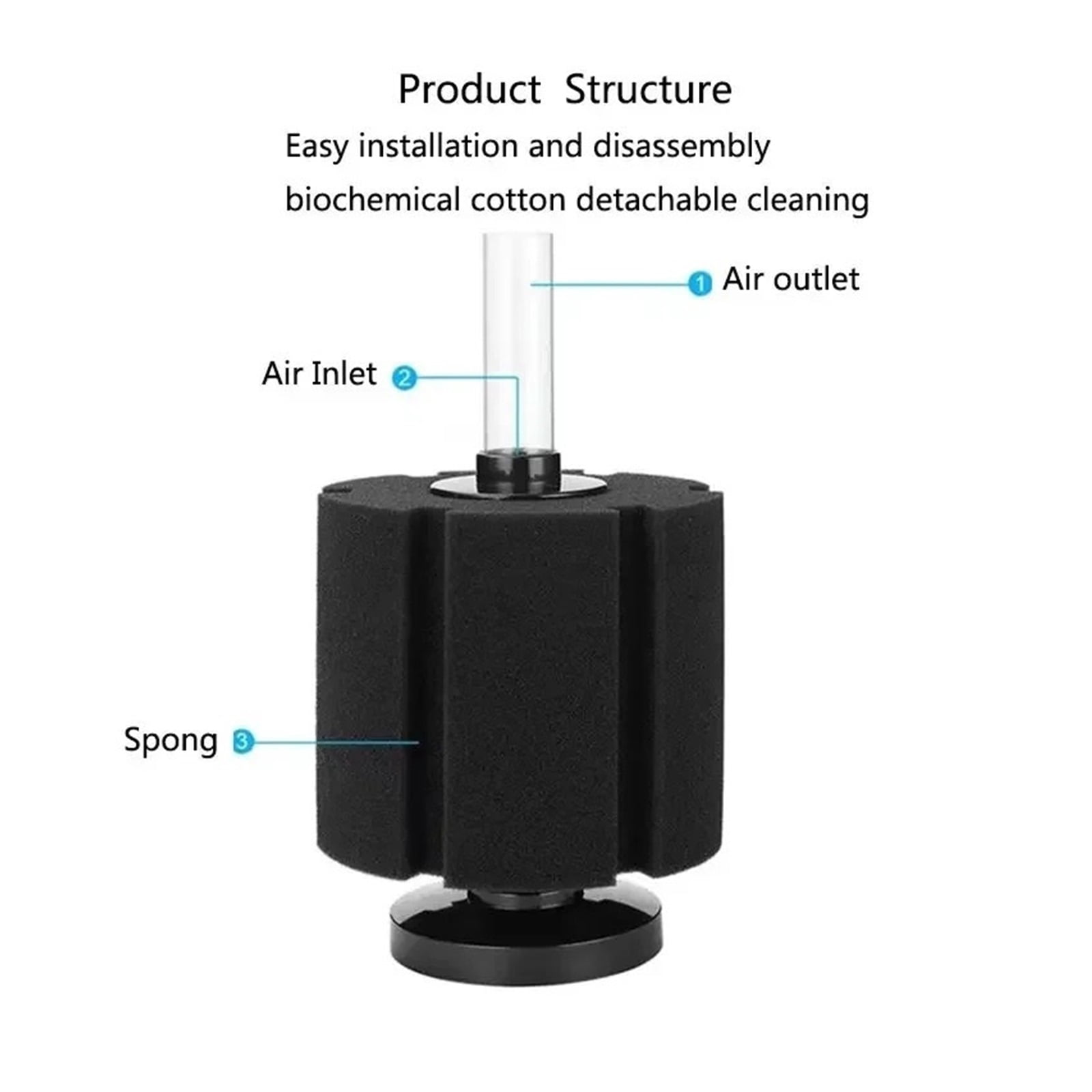 Black Aquarium Spong Filter for Fish Tank Air Pump Skimmer Biochemical Sponge Filter Aquarium