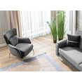 thumbnail image 3 of Ottomanson Wingback Accent Chair Microfiber Modern Armchair for Living Room, Gray, 3 of 5