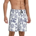 thumbnail image 3 of Rocae World Travel2 for Men's Soft Sleep Pajama Shorts, Waistband and Pockets, 3 of 9