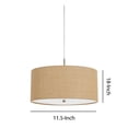 thumbnail image 5 of Benjara Metal Pendant Lighting with Fabric Circular Drum Shade and Cord- Beige, 5 of 6