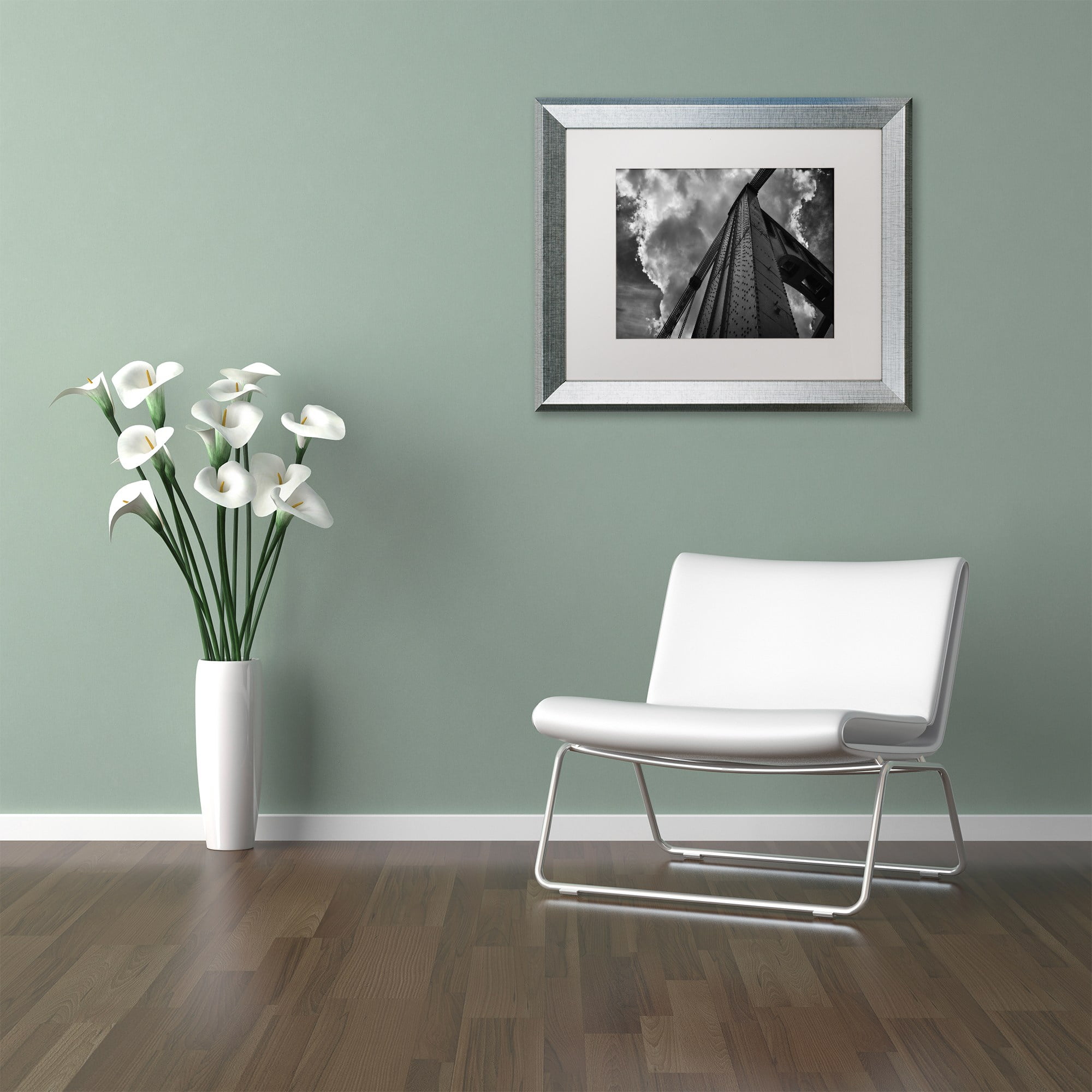 Trademark Fine Art "Andy Warhol Bridge" Canvas Art by Jason Shaffer, White Matte, Silver Frame