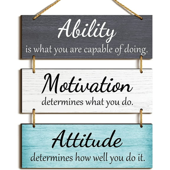 Office Wall Decor Inspirational Rustic Wall Decor Office Decor Motivational Wall Plaques with Sayings Wooden Wall Hangings Ability Sign Bathroom Decor for Home Office Wall Art Outdoor