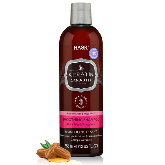 Hask Smoothing Keratin Protein Shampoo - 355Ml | Smoothens & Hydrates Dry Frizzy Hair | Sulfate & Paraben Free