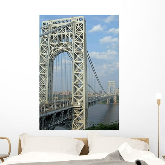George Washington Bridge Wall Mural Decal Sticker, Wallmonkeys Peel & Stick Vinyl Graphic (48 in H x 33 in W