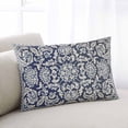 thumbnail image 2 of Blue Boho Flower Throw Pillow Cover 20 x 26 Inch Decorative Pillow Cover Country Vintage Tribal Ethnic Motifs Lumbar Pillowcase Seasonal Rectangle Cushion Case for Couch Sofa Bed Living Room, 2 of 7
