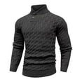 thumbnail image 3 of DPTALR George Men's Knit Pullover - Buttoned Mock Neck, for Fall & Winter #Black Big and Tall XL, 3 of 3