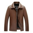 thumbnail image 4 of Men's Casual Leather Jacket Lapel Design Stylish Versatile Outerwear For Everyday Wear, 4 of 4