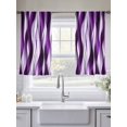 thumbnail image 5 of Purple Gradient Line Sheer Curtains 54 Inches Long 2 Panels Abstract Twist Light Filtering Semi Sheer Window Curtains Drapes for Bedroom Living Room 52"x54", 5 of 7