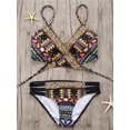 thumbnail image 2 of Bikini azteca de estilo vendaje para mujer, traje de baño Sexy con tiras, ropa de baño, ropa de playa, Bikini brasileño 2022, 2 of 5