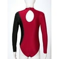 thumbnail image 4 of IEFIEL Girls Long Sleeve Stand Collar Gymnastic Dance Leotard Shiny Rhinestones Dancewear, 4 of 7