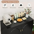 thumbnail image 4 of Kitchen Buffet with Storage, Metal Buffet Table with Doors and Adjustable Shelves, 33" Tall Kitchen Sideboard, Modern Coffee Bar Console Cabinet for Living, Dining Room,Black, Assemble Required, 4 of 8