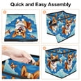 thumbnail image 4 of Corgi Foldable Storage Baskets with Handle, 10.8"x10.5"x10.6" Cube Organizer - Large Capacity Storage Bin Cubes, 4 of 6