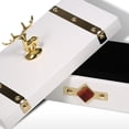 thumbnail image 3 of Caja de joyería rectangular (Blanco - Ciervo) Caja de almacenamiento Collar de anillo de m Romacci Joyero hecho con material compuesto., 3 of 7