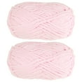 thumbnail image 1 of 2Madejas Chenilla Hilo Terciopelo Manta Hilo 2x100g/7.1oz 6 Súper Voluminoso Poliéster Suave Tejido para Ganchillo Tejedura Bolsos Bufanda Sombrero, Claro Rosa, 1 of 7