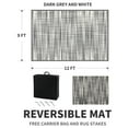 thumbnail image 6 of VUNATE Outdoor Rug Carpet 9'x12' Waterproof Reversible Patio Rug Portable Modern Abstract Indoor Outdoor Rug Plastic Straw Rug for RV Camping Garden Picnic Deck Backyard Porch Decor Gray and White, 6 of 7