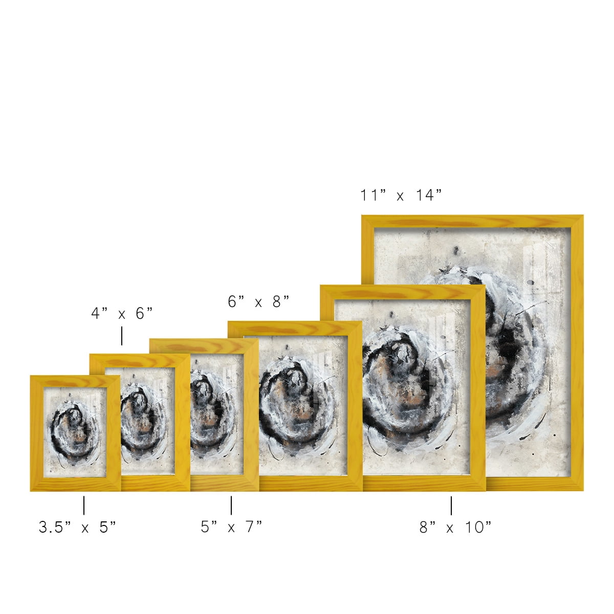 Circular Energy III -Framed Print w/glass-Sunflower Yellow