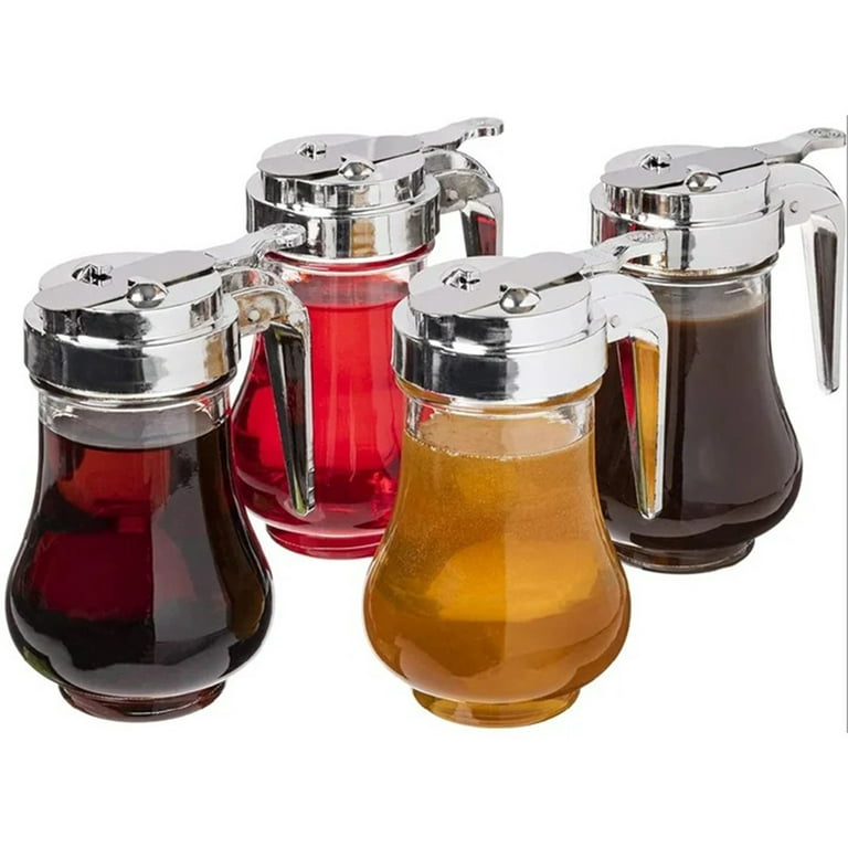 Radyan Coffee Syrup Dispenser - Oil Dispenser with Chrome Plated Metal Top  - Coffee Syrup Pump Dispenser for Home and Restaurant Use.