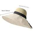 thumbnail image 5 of Fgnfyis Lady Wide Brim Sun Hat with Chin Strap Bow for Spring Summer Travel Outdoor Sun Protection Hats for Women Beige, 5 of 5