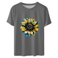 thumbnail image 3 of Camisetas de Manga Corta para Mujeres de Longitud Regular de Poliéster Sólido, Camiseta de Fiesta de Mayo Y Blusa Del Festival para la Primavera Y el Verano, 3 of 3