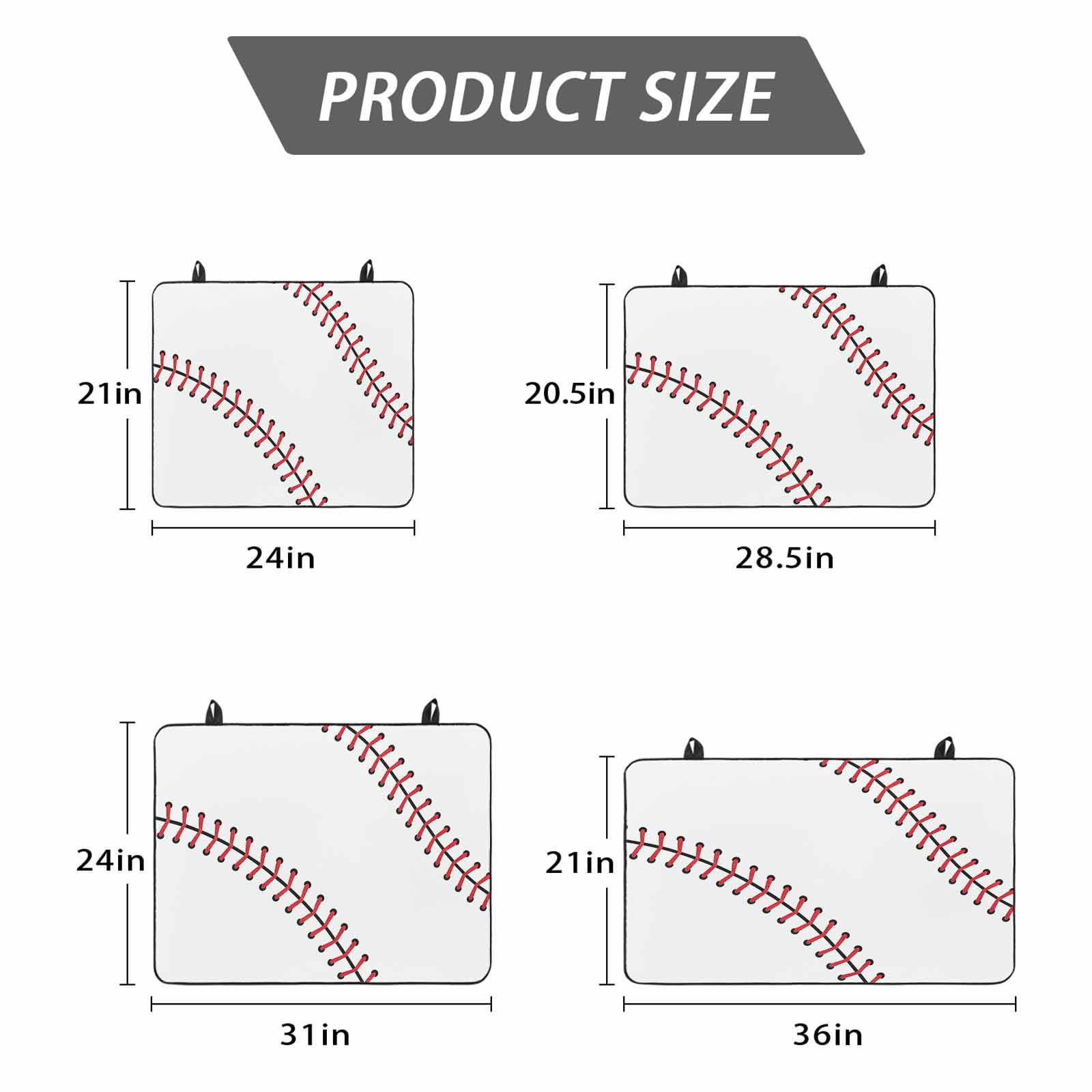 Baseball Stove Top Cover for Electric Stove, Heat-proof & Non Slip Glass Top Stove Cover Protector, Modern Minimalist Red Lines Kitchen Flat Cooktop Rubber Mat 24x21 Inches
