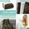 thumbnail image 4 of Elegant Comfort Reversible and Ultra-Plush Flannel Fleece Sherpa Throw- Lightweight Soft and Cozy- All Season Decorative Throw, Perfect for Lounging, 50 x 60 inches, Chocolate Brown, 4 of 6